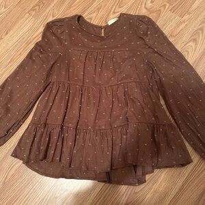 Altar'd State Chocolate Long Sleeve Blouse